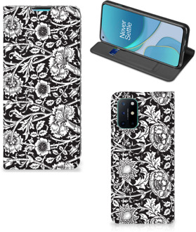 B2Ctelecom Beschermhoes OnePlus 8T Smart Cover Zwart Bloemen