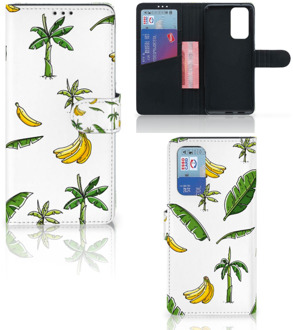 B2Ctelecom Beschermhoes OnePlus 9 Pro Flip Case Banana Tree