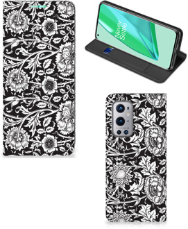 B2Ctelecom Beschermhoes OnePlus 9 Pro Smart Cover Zwart Bloemen