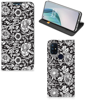 B2Ctelecom Beschermhoes OnePlus Nord N10 5G Smart Cover Zwart Bloemen