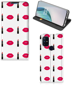 B2Ctelecom Beschermhoes OnePlus Nord N10 5G Telefoonhoesje Lipstick Kiss