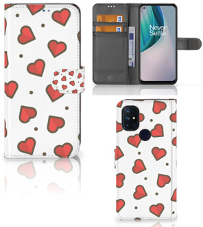 B2Ctelecom Beschermhoes OnePlus Nord N10 Telefoonhoesje Cadeau voor Vriendin Hearts