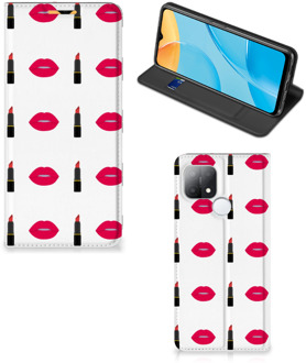 B2Ctelecom Beschermhoes OPPO A15 Telefoonhoesje Lipstick Kiss