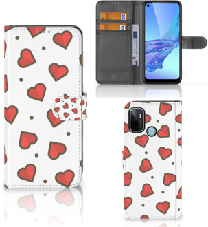 B2Ctelecom Beschermhoes OPPO A53 | OPPO A53s Telefoonhoesje Cadeau voor Vriendin Hearts