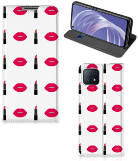 B2Ctelecom Beschermhoes OPPO A73 5G Telefoonhoesje Lipstick Kiss