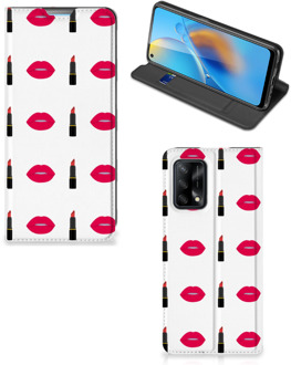 B2Ctelecom Beschermhoes OPPO A74 4G Telefoonhoesje Lipstick Kiss