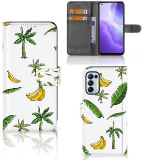 B2Ctelecom Beschermhoes OPPO Find X3 Lite Flip Case Banana Tree