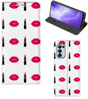 B2Ctelecom Beschermhoes OPPO Find X3 Lite Telefoonhoesje Lipstick Kiss