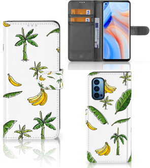 B2Ctelecom Beschermhoes OPPO Reno 4 Pro 5G Flip Case Banana Tree