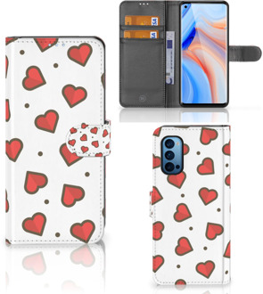 B2Ctelecom Beschermhoes OPPO Reno 4 Pro 5G Telefoonhoesje Cadeau voor Vriendin Hearts