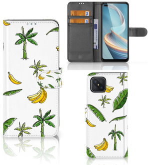 B2Ctelecom Beschermhoes OPPO Reno4 Z Flip Case Banana Tree