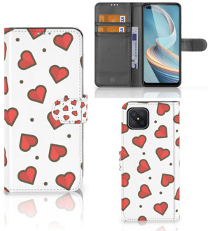 B2Ctelecom Beschermhoes OPPO Reno4 Z Telefoonhoesje Cadeau voor Vriendin Hearts