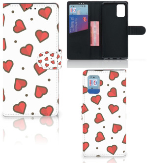 B2Ctelecom Beschermhoes Samsung Galaxy A02s Flip Cover Samsung M02s Telefoonhoesje Cadeau voor Vriendin Hearts