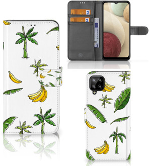 B2Ctelecom Beschermhoes Samsung Galaxy A12 Flip Case Banana Tree