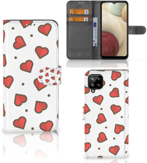 B2Ctelecom Beschermhoes Samsung Galaxy A12 Telefoonhoesje Cadeau voor Vriendin Hearts