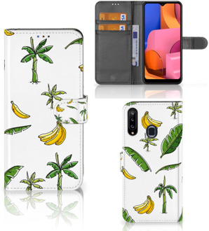 B2Ctelecom Beschermhoes Samsung Galaxy A20s Flip Case Banana Tree