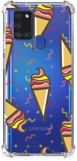 B2Ctelecom Beschermhoes Samsung Galaxy A21s Telefoon Hoesje met doorzichtige rand Icecream