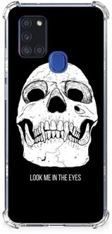 B2Ctelecom Beschermhoes Samsung Galaxy A21s Telefoon Hoesje met doorzichtige rand Skull Eyes