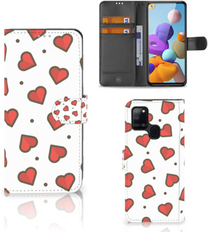 B2Ctelecom Beschermhoes Samsung Galaxy A21s Telefoonhoesje Cadeau voor Vriendin Hearts