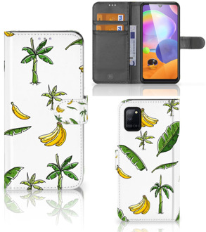 B2Ctelecom Beschermhoes Samsung Galaxy A31 Flip Case Banana Tree