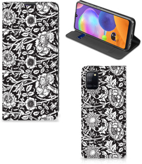 B2Ctelecom Beschermhoes Samsung Galaxy A31 Smart Cover Zwart Bloemen