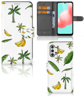 B2Ctelecom Beschermhoes Samsung Galaxy A32 5G Flip Case Banana Tree