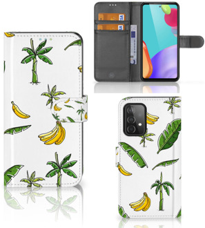 B2Ctelecom Beschermhoes Samsung Galaxy A52 Flip Case Banana Tree