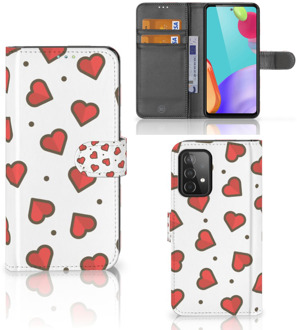 B2Ctelecom Beschermhoes Samsung Galaxy A52 Telefoonhoesje Cadeau voor Vriendin Hearts