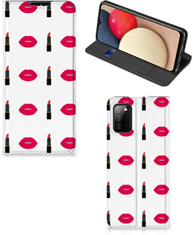 B2Ctelecom Beschermhoes Samsung Galaxy M02s | A02s Telefoonhoesje Lipstick Kiss