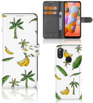 B2Ctelecom Beschermhoes Samsung Galaxy M11 | A11 Flip Case Banana Tree