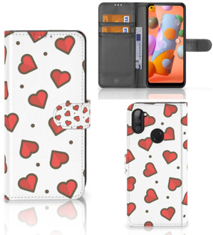 B2Ctelecom Beschermhoes Samsung Galaxy M11 | A11 Telefoonhoesje Cadeau voor Vriendin Hearts