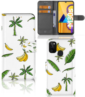 B2Ctelecom Beschermhoes Samsung Galaxy M21 Telefoonhoesje Banana Tree