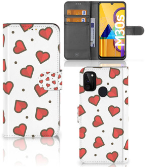 B2Ctelecom Beschermhoes Samsung Galaxy M21 Telefoonhoesje Cadeau voor Vriendin Hearts