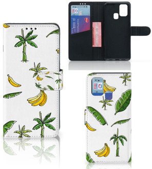 B2Ctelecom Beschermhoes Samsung Galaxy M31 Flip Case Banana Tree