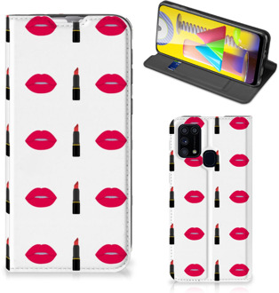 B2Ctelecom Beschermhoes Samsung Galaxy M31 Telefoonhoesje Lipstick Kiss