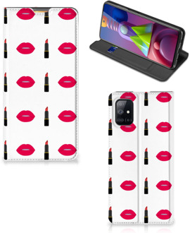 B2Ctelecom Beschermhoes Samsung Galaxy M51 Telefoonhoesje Lipstick Kiss