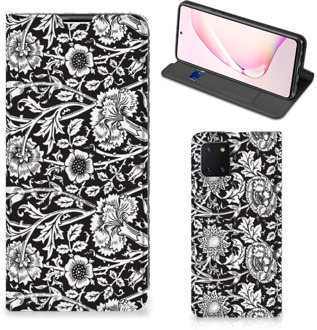 B2Ctelecom Beschermhoes Samsung Galaxy Note 10 Lite Smart Cover Zwart Bloemen