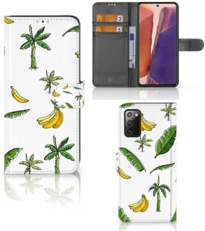 B2Ctelecom Beschermhoes Samsung Galaxy Note 20 Flip Case Banana Tree