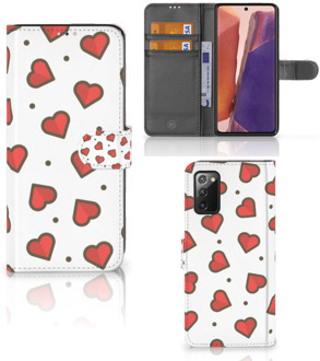 B2Ctelecom Beschermhoes Samsung Galaxy Note 20 Telefoonhoesje Cadeau voor Vriendin Hearts