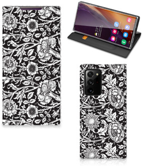 B2Ctelecom Beschermhoes Samsung Galaxy Note 20 Ultra Smart Cover Zwart Bloemen