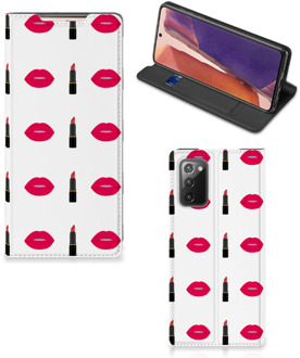 B2Ctelecom Beschermhoes Samsung Galaxy Note20 Telefoonhoesje Lipstick Kiss