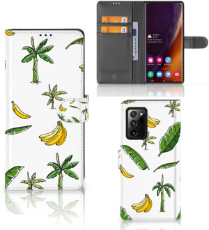 B2Ctelecom Beschermhoes Samsung Galaxy Note20 Ultra Flip Case Banana Tree