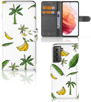 B2Ctelecom Beschermhoes Samsung Galaxy S21 Flip Case Banana Tree