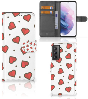 B2Ctelecom Beschermhoes Samsung Galaxy S21 Plus Telefoonhoesje Cadeau voor Vriendin Hearts