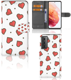 B2Ctelecom Beschermhoes Samsung Galaxy S21 Telefoonhoesje Cadeau voor Vriendin Hearts