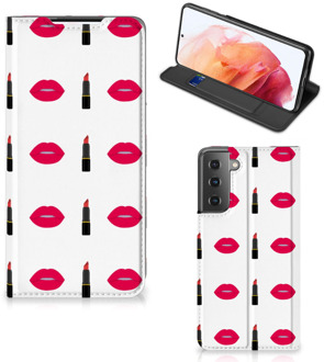 B2Ctelecom Beschermhoes Samsung Galaxy S21 Telefoonhoesje Lipstick Kiss