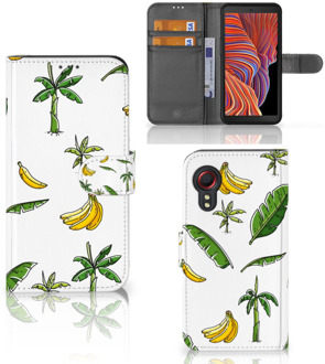 B2Ctelecom Beschermhoes Samsung Galaxy Xcover 5 Flip Case Banana Tree