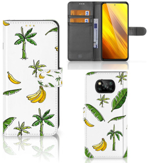 B2Ctelecom Beschermhoes Xiaomi Poco X3 Flip Case Banana Tree