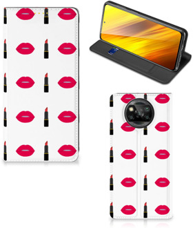 B2Ctelecom Beschermhoes Xiaomi Poco X3 Telefoonhoesje Lipstick Kiss