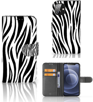 B2Ctelecom Beschermhoesje Apple iPhone 12 Mini Smartphone Hoesje Zebra